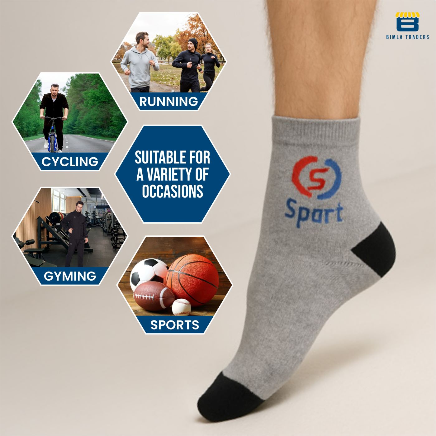 Bimla Traders Solid Ankle Socks for Men & Women, Multicolor, Free Size