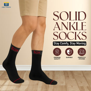 Btag Solid Ankle Socks for Men & Women, Multicolor, Free Size