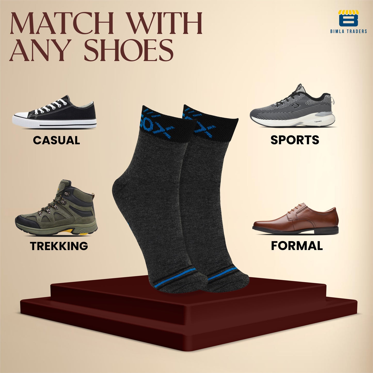 BTfash Solid Ankle Socks for Men & Women, Multicolor, Free Size