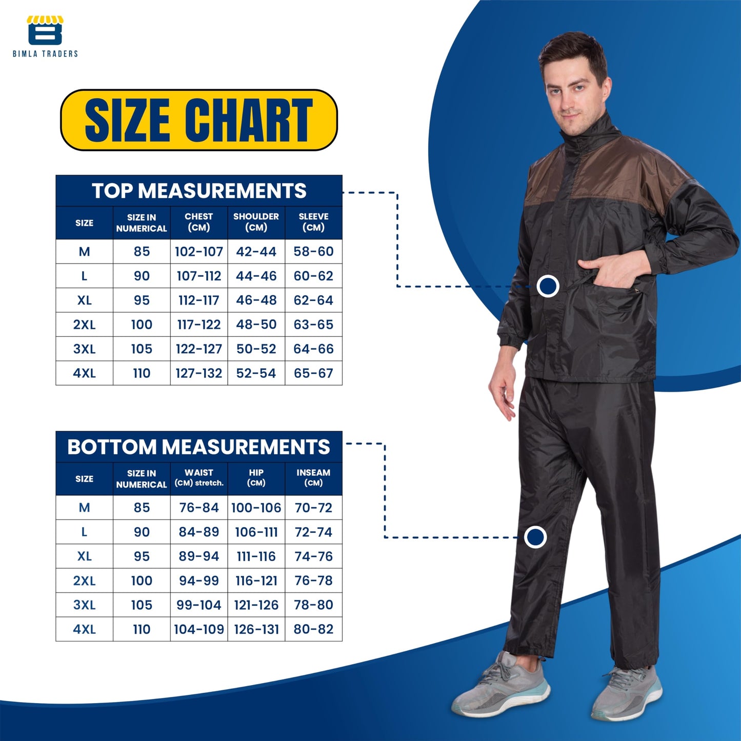 Bimla Traders Two color Waterproof Rainsuit For Men,Men Bike Rain Suit Rain Jacket Suit Inner Mobile Pocket