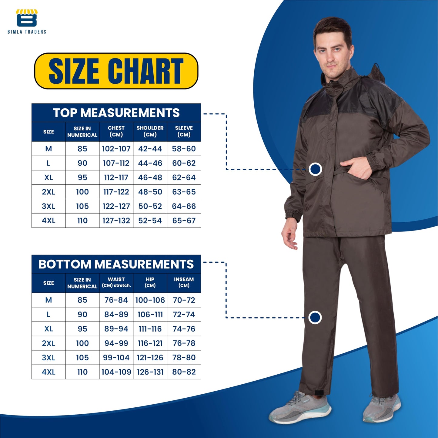 Bimla Traders Two color Waterproof Rainsuit For Men,Men Bike Rain Suit Rain Jacket Suit Inner Mobile Pocket