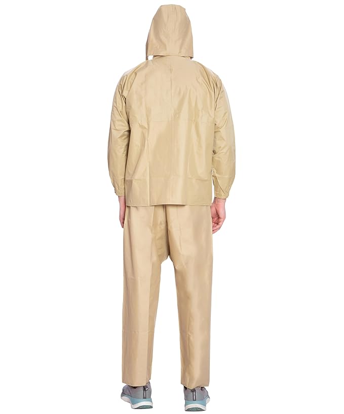 Bimla Traders Waterproof Rainsuit For Men,Men Bike Rain Suit Rain Jacket Suit Inner Mobile Pocket (Color Beige)