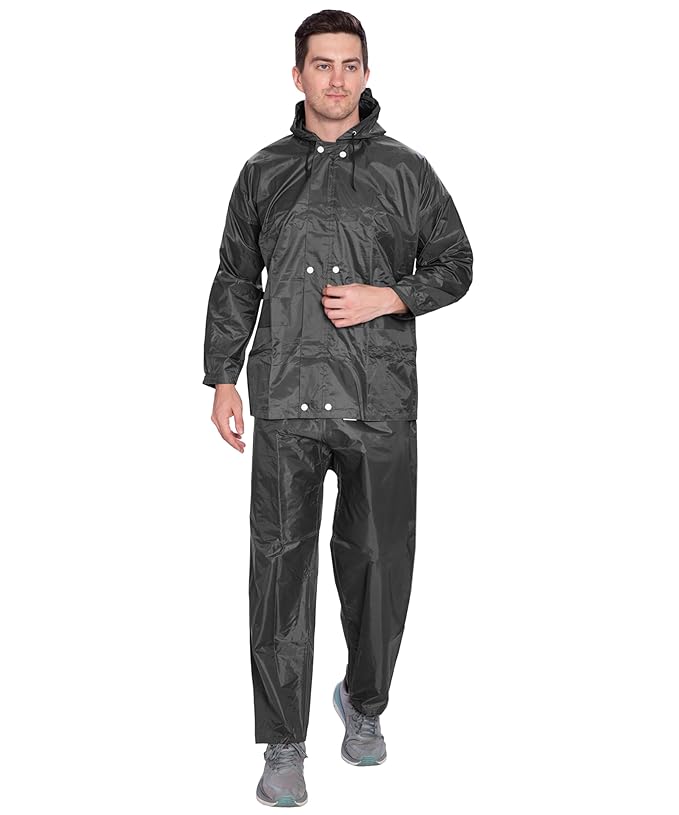 Bimla Traders Men's Lightweight and Waterproof Hood Raincoat With pocket and bag | Solid | Comfortable | Modern