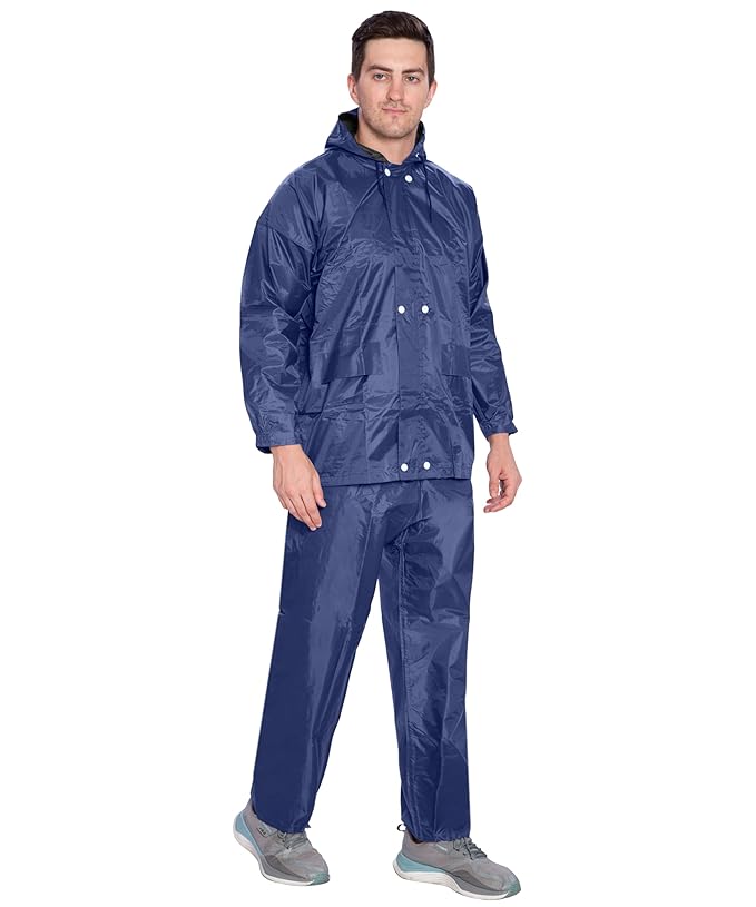 Bimla Traders Men's Lightweight and Waterproof Hood Raincoat With pocket and bag | Solid | Comfortable | Modern
