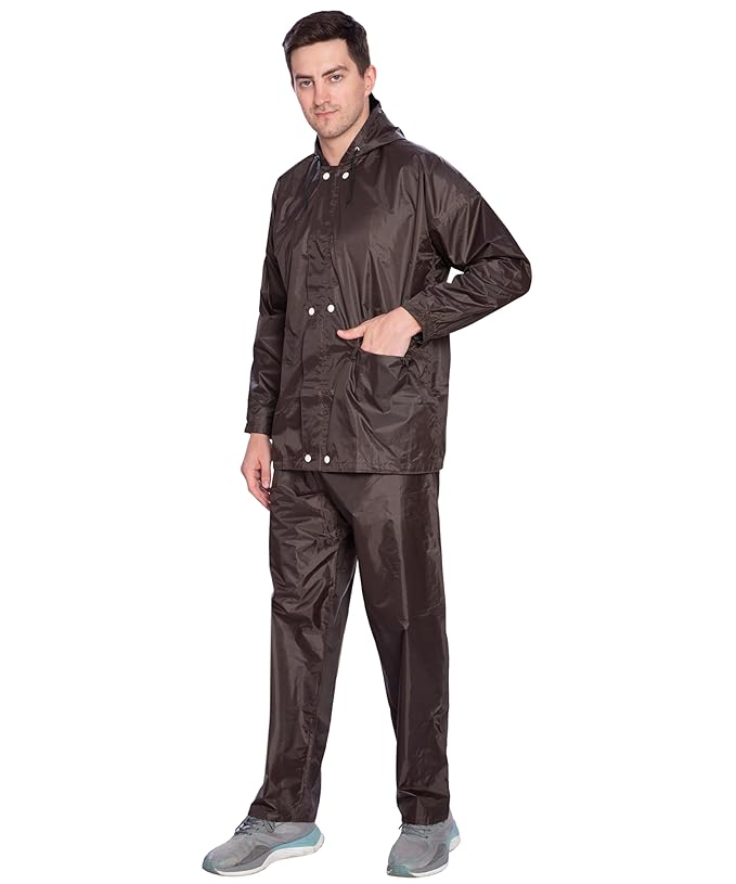 Bimla Traders Men's Lightweight and Waterproof Hood Raincoat With pocket and bag | Solid | Comfortable | Modern