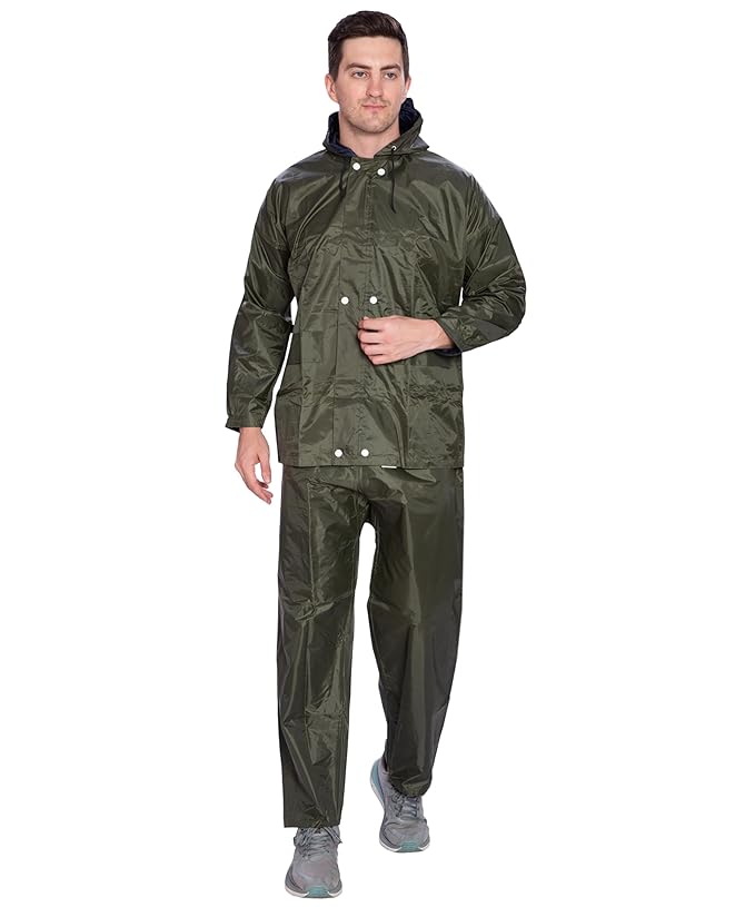 Bimla Traders Men's Lightweight and Waterproof Hood Raincoat With pocket and bag | Solid | Comfortable | Modern