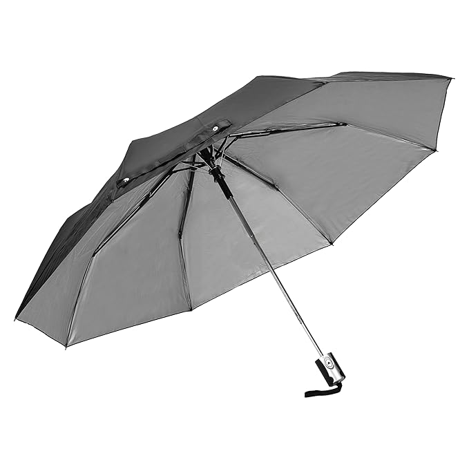BTfash Round Handle 3 Fold Small size Black Portable Umbrella for Men Women & Kids | UV Protection, Waterproof, Rain, Sunlight Protection | Pack of 1