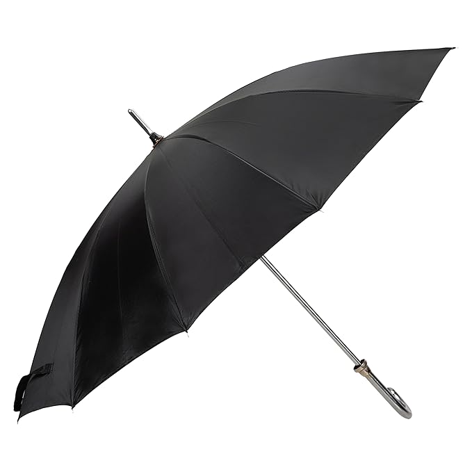 BTfash J Handle Big size 12 Tar Black Umbrella for Men Women & Kids | UV Protection, Waterproof, Rain, Sunlight Protection | Pack of 1