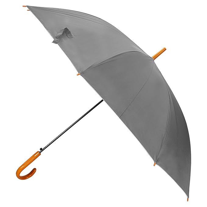 Btag Wooden J Handle Big size Auto Open Umbrella for Men Women & Kids | UV Protection, Waterproof, Rain, Sunlight Protection