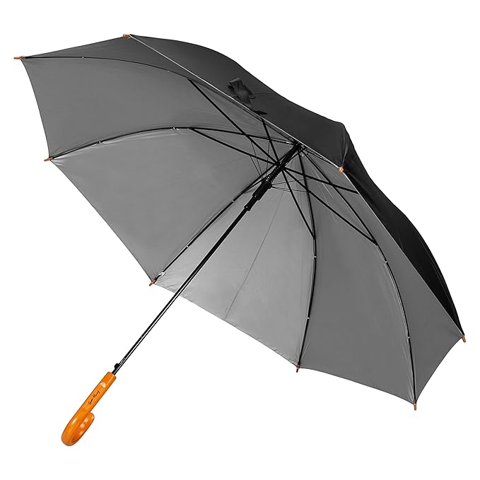 Btag Wooden J Handle Big size Auto Open Umbrella for Men Women & Kids | UV Protection, Waterproof, Rain, Sunlight Protection
