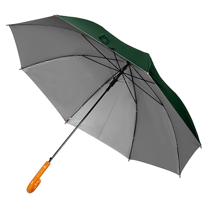 Btag Wooden J Handle Big size Auto Open Umbrella for Men Women & Kids | UV Protection, Waterproof, Rain, Sunlight Protection