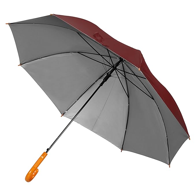 Btag Wooden J Handle Big size Auto Open Umbrella for Men Women & Kids | UV Protection, Waterproof, Rain, Sunlight Protection