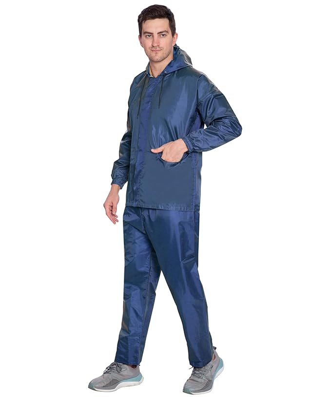 Bimla Traders Men's Lightweight and Waterproof Hood Raincoat With pocket and bag | Solid | Comfortable | Modern
