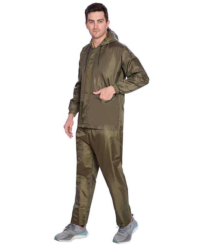 Bimla Traders Men's Lightweight and Waterproof Hood Raincoat With pocket and bag | Solid | Comfortable | Modern
