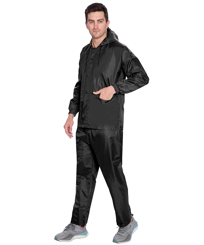 Bimla Traders Men's Lightweight and Waterproof Hood Raincoat With pocket and bag | Solid | Comfortable | Modern