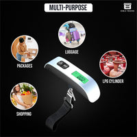 Bimla Traders Electronic Portable Digital LED Screen Luggage Weighing Scale|Handheld Travel Weight Measuring Scale for Suitcases, Bags&Baggage, 50 kg/110 Lb For Multi-Purpose Use. Pack of 1 (JY-29)