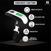 Bimla Traders Electronic Portable Digital LED Screen Luggage Weighing Scale|Handheld Travel Weight Measuring Scale for Suitcases, Bags&Baggage, 50 kg/110 Lb For Multi-Purpose Use. Pack of 1 (JY-29)