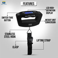 Bimla Traders Electronic Portable Digital LED Screen Luggage Weighing Scale|Handheld Travel Weight Measuring Scale for Suitcases, Bags&Baggage,50 kg/110 Lb For Multi-Purpose Use Pack of 1 (A09)
