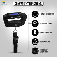 Bimla Traders Electronic Portable Digital LED Screen Luggage Weighing Scale|Handheld Travel Weight Measuring Scale for Suitcases, Bags&Baggage,50 kg/110 Lb For Multi-Purpose Use Pack of 1 (A09)