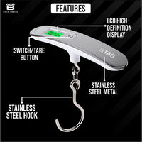 Bimla Traders Electronic Portable Digital LED Screen Luggage Weighing Scale|Handheld Travel Weight Measuring Scale for Suitcases, Bags&Baggage, 50 kg/110 Lb For Multi-Purpose Use. Pack of 1 (JY-26)