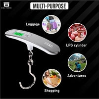 Bimla Traders Electronic Portable Digital LED Screen Luggage Weighing Scale|Handheld Travel Weight Measuring Scale for Suitcases, Bags&Baggage, 50 kg/110 Lb For Multi-Purpose Use. Pack of 1 (JY-26)