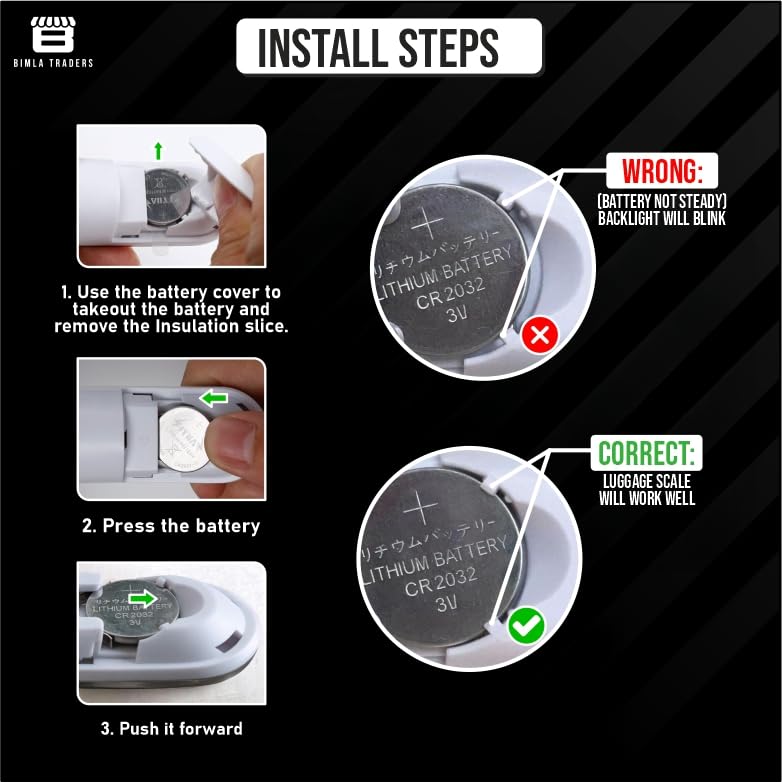 Bimla Traders Electronic Portable Digital LED Screen Luggage Weighing Scale|Handheld Travel Weight Measuring Scale for Suitcases, Bags&Baggage, 50 kg/110 Lb For Multi-Purpose Use. Pack of 1 (JY-26)