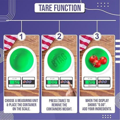 Btag Digital Kitchen Food Weighing Scale For Healthy Living, Home Baking, Cooking, Fitness & Balanced Diet.