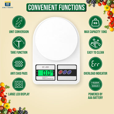 Bimla Traders Digital Kitchen Food Weighing Scale For Healthy Living, Home Baking, Cooking, Fitness & Balanced Diet.