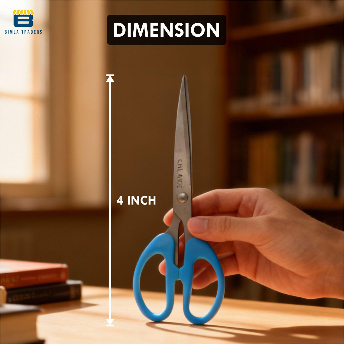 Bimla Traders Stainless Steel Multicoloured Scissors Set Different Sizes for Household,Home & Kitchen, Office, Art & Craft, Sewing, Cloth Cutting