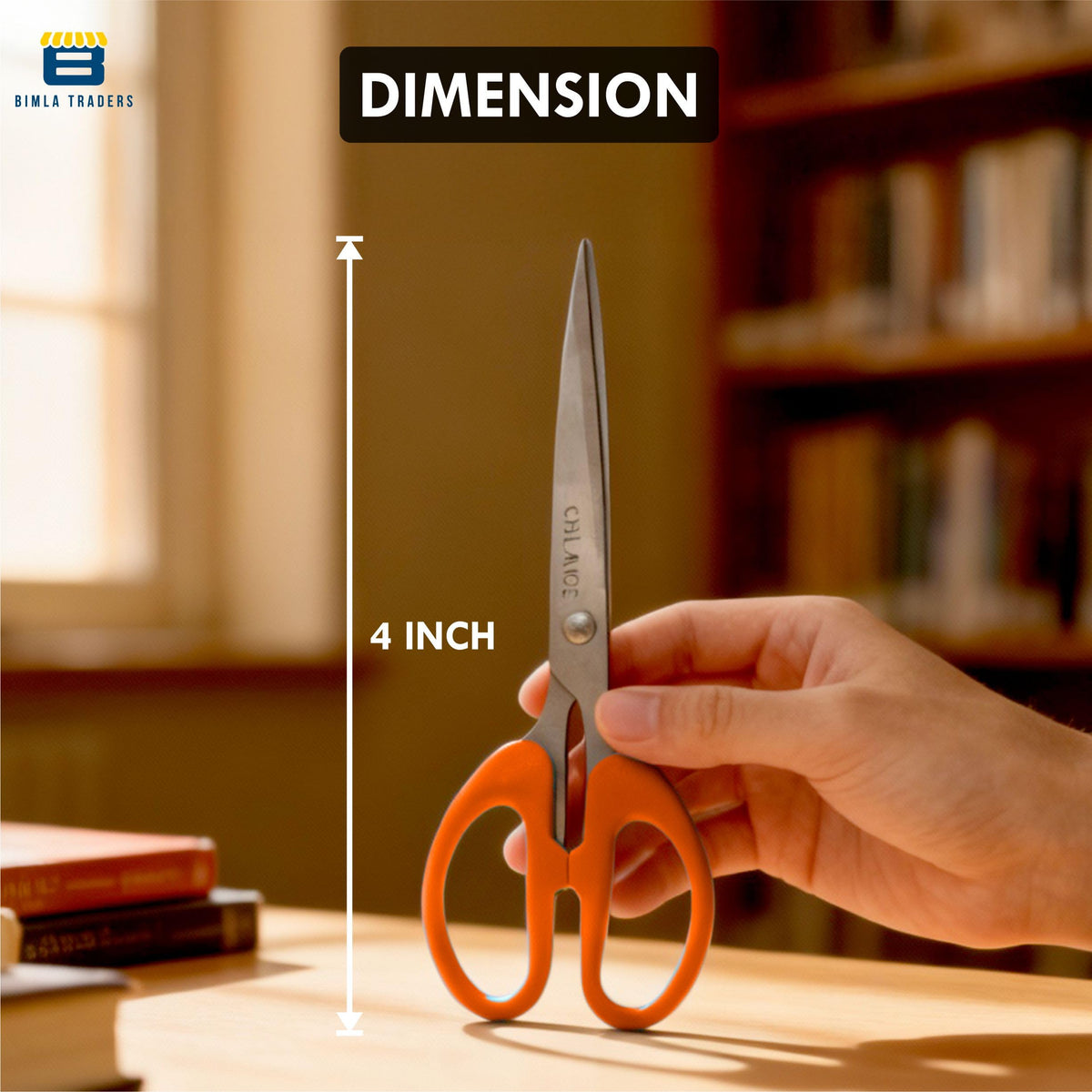 Bimla Traders Stainless Steel Multicoloured Scissors Set Different Sizes for Household,Home & Kitchen, Office, Art & Craft, Sewing, Cloth Cutting