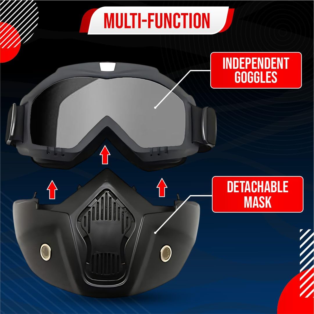 Bimla Traders Goggle Mask Anti Scratch UV Protective Open Face & Eyewear Windproof Unisex