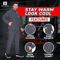 BTfash Men's Solid Polyester Full Zip Sportswear Regular Fit Track Suits Athletic Gym Running Jogging Suit Sets