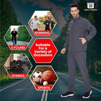 BTfash Men's Solid Polyester Full Zip Sportswear Regular Fit Track Suits Athletic Gym Running Jogging Suit Sets