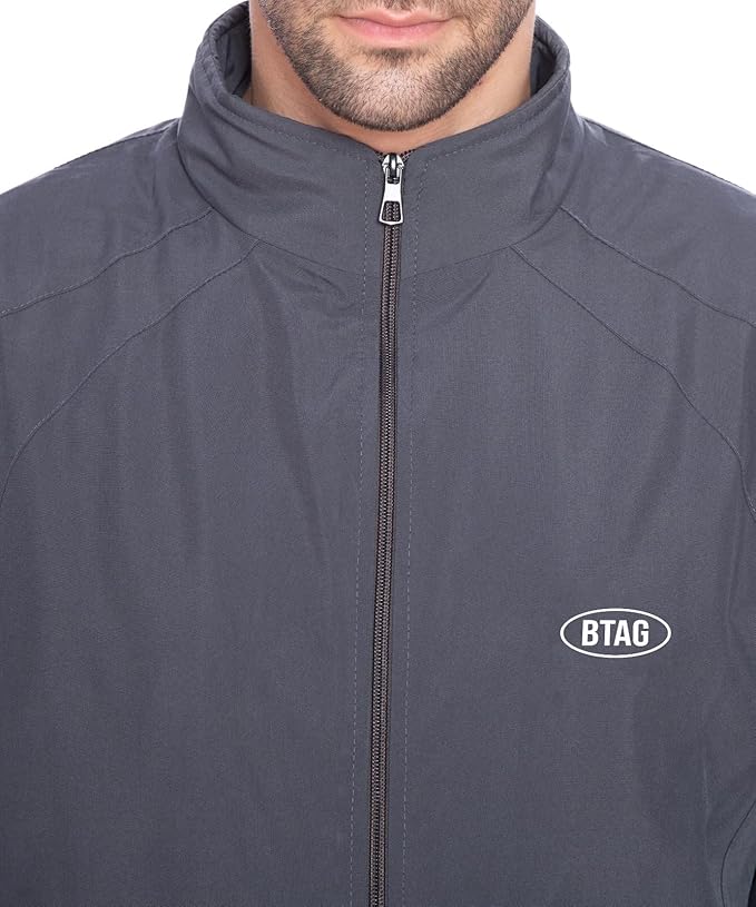 BTfash Men's Solid Polyester Full Zip Sportswear Regular Fit Track Suits Athletic Gym Running Jogging Suit Sets