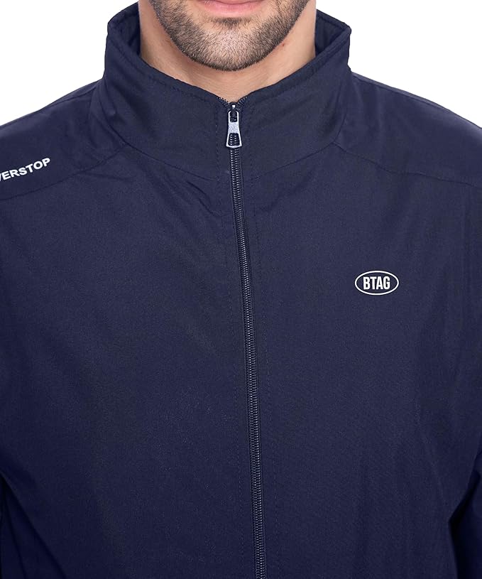 BTfash Men's Solid Polyester Full Zip Sportswear Regular Fit Track Suits Athletic Gym Running Jogging Suit Sets