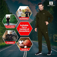 BTfash Men's Solid Polyester Full Zip Sportswear Regular Fit Track Suits Athletic Gym Running Jogging Suit Sets
