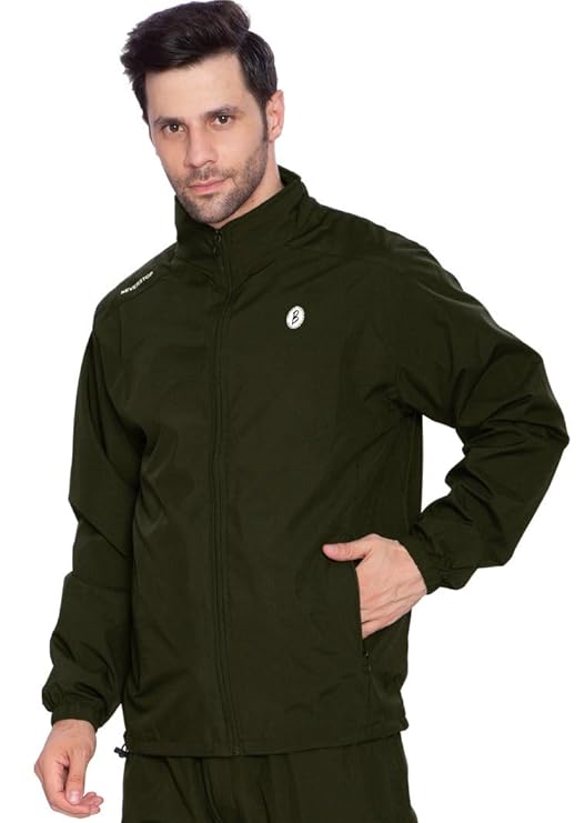 Btag Men's Winter Solid Polyester Full Zip Sportswear Regular Fit Jacket, Pack of 1