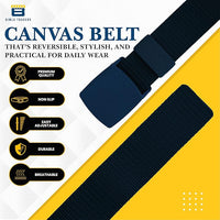 BTfash Men's Canvas Reversible Waist Belt, Fits on upto 40 Inches Waist Size | Pack of 1 |