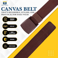BTfash Men's Canvas Reversible Waist Belt, Fits on upto 40 Inches Waist Size | Pack of 1 |