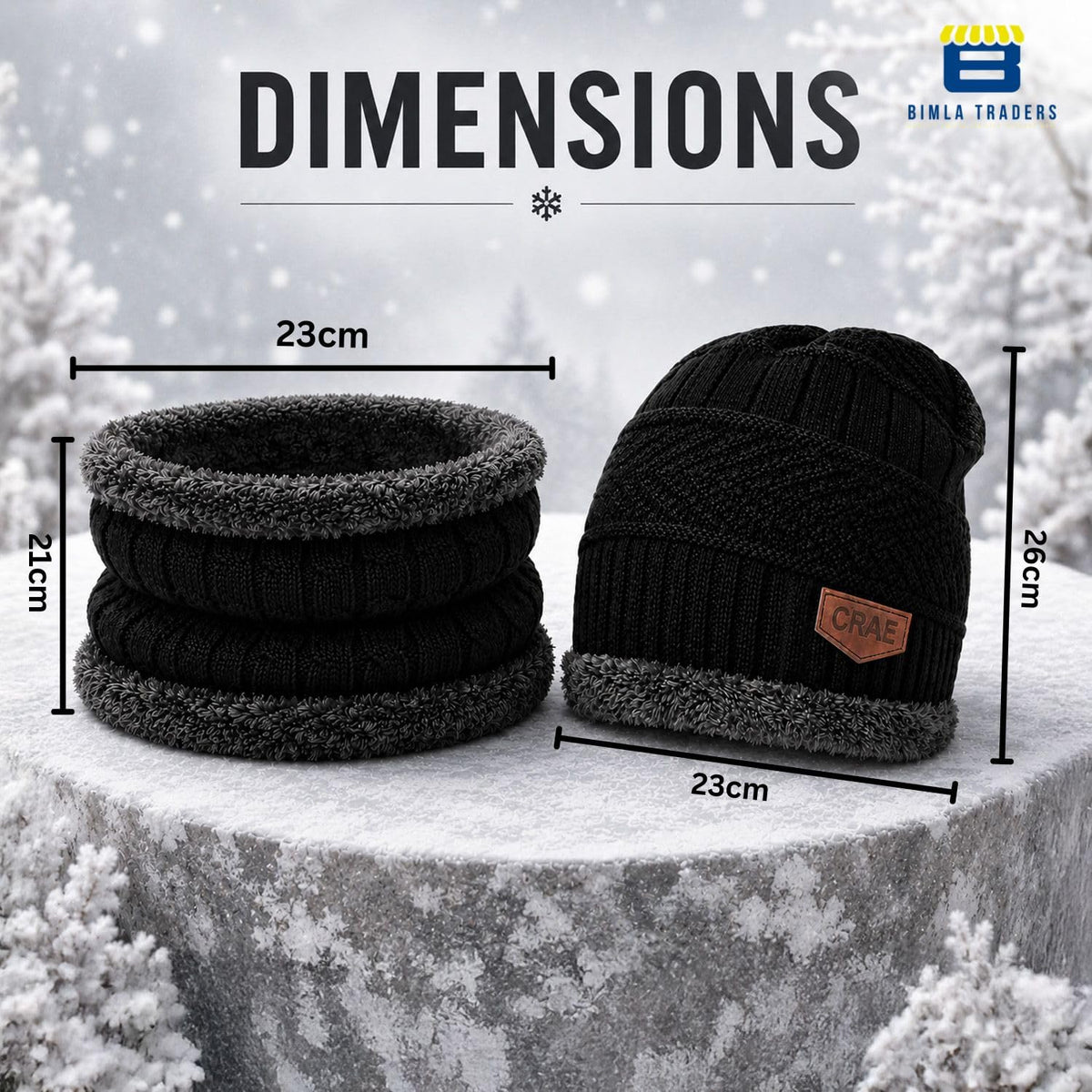 Bimla Traders Mens Winter Beanie Hats Scarf Set (2 Piece Combo)