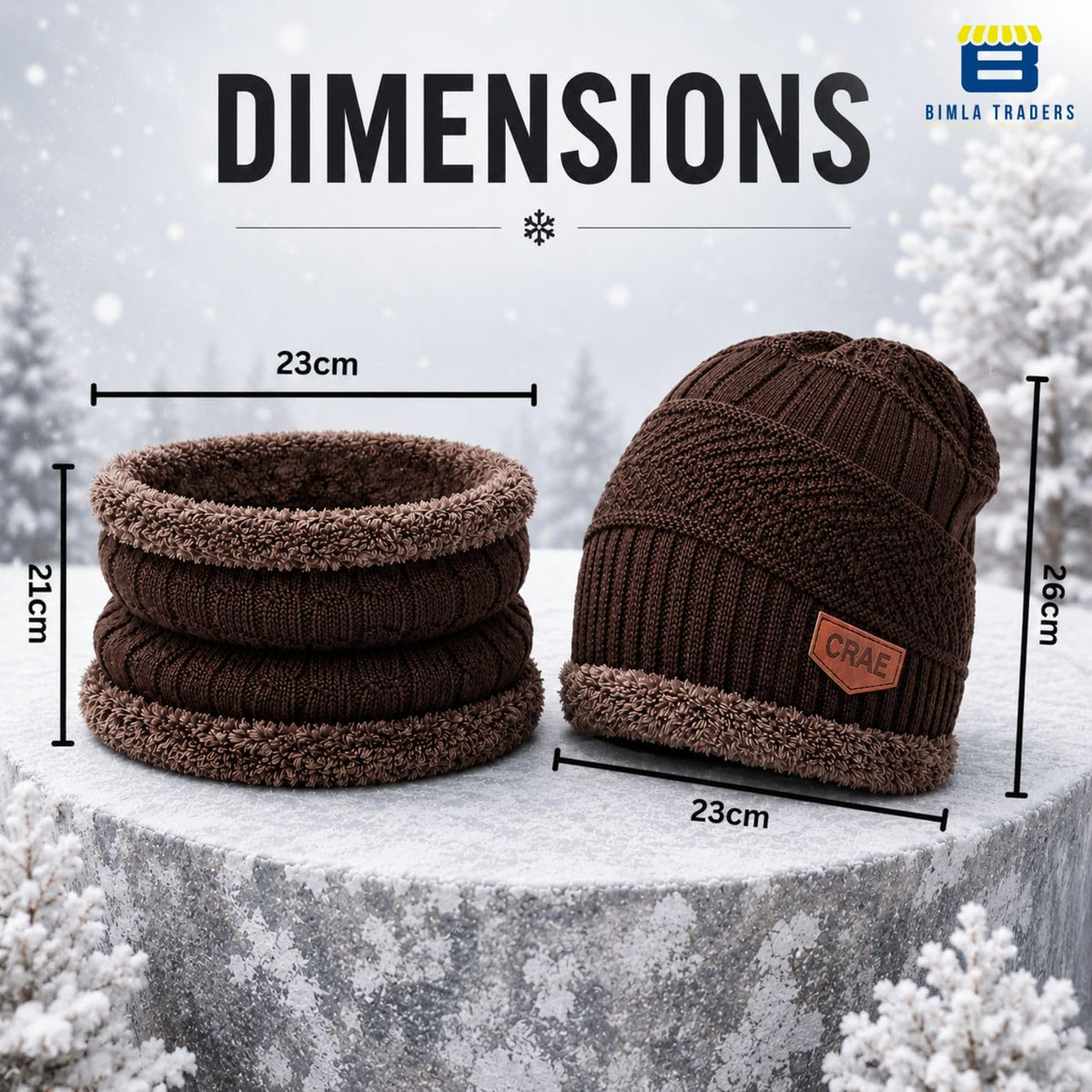 Bimla Traders Mens Winter Beanie Hats Scarf Set (2 Piece Combo)