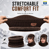 Bimla Traders Mens Winter Beanie Hats Scarf Set (2 Piece Combo)