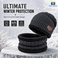 Bimla Traders Mens Winter Beanie Hats Scarf Set (2 Piece Combo)