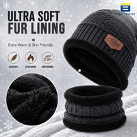 Bimla Traders Mens Winter Beanie Hats Scarf Set (2 Piece Combo)