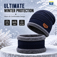 Bimla Traders Mens Winter Beanie Hats Scarf Set (2 Piece Combo)