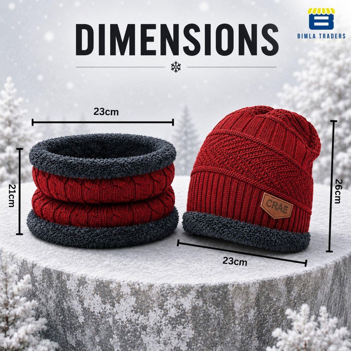 Bimla Traders Mens Winter Beanie Hats Scarf Set (2 Piece Combo)