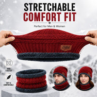 Bimla Traders Mens Winter Beanie Hats Scarf Set (2 Piece Combo)