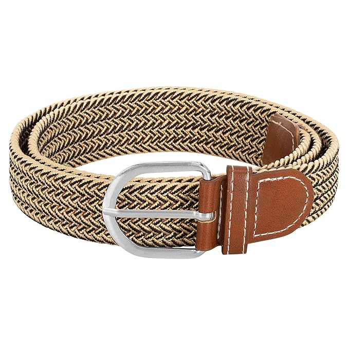 Stretchable Braided Woven Fabric Belt for Men and Women