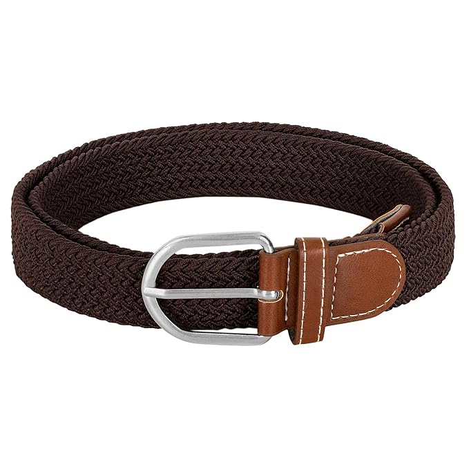 Stretchable Braided Woven Fabric Belt for Men and Women