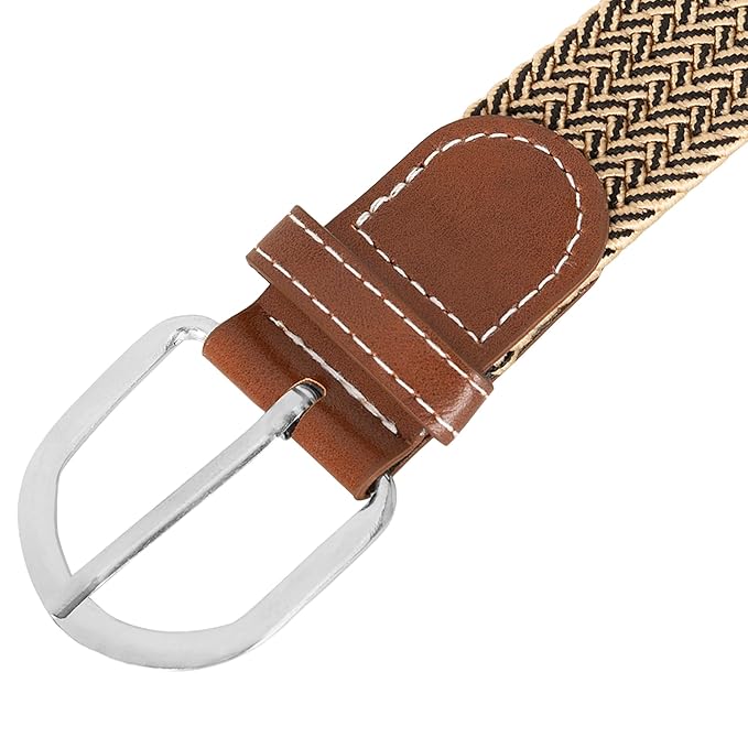 Btag Stretchable Braided Woven Fabric Belt for Men and Women